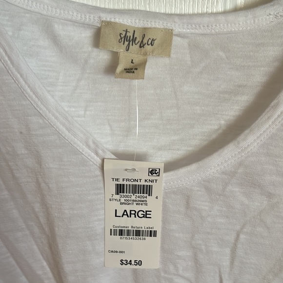 Style & Co Tie Front Knit top - Picture 2 of 4